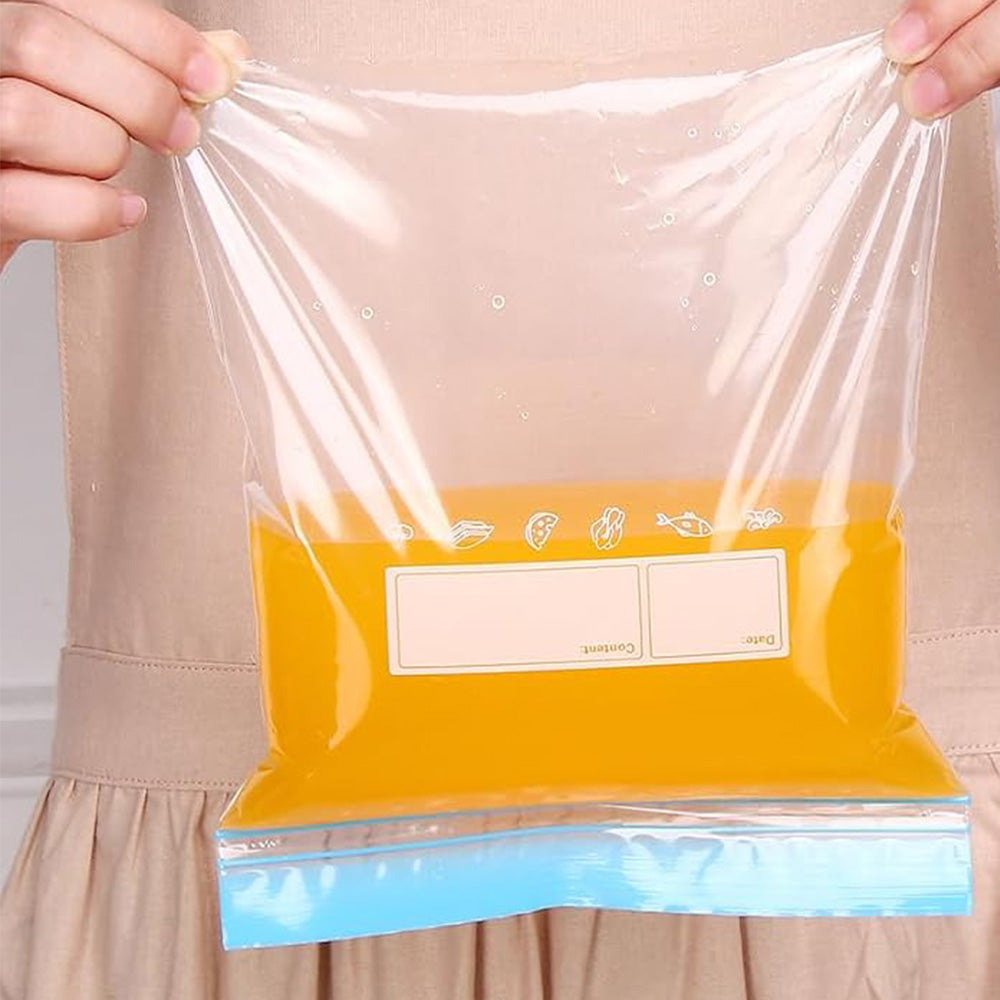 70Pcs Food Storage Bags with Double Zipper Seal Freezer Bags