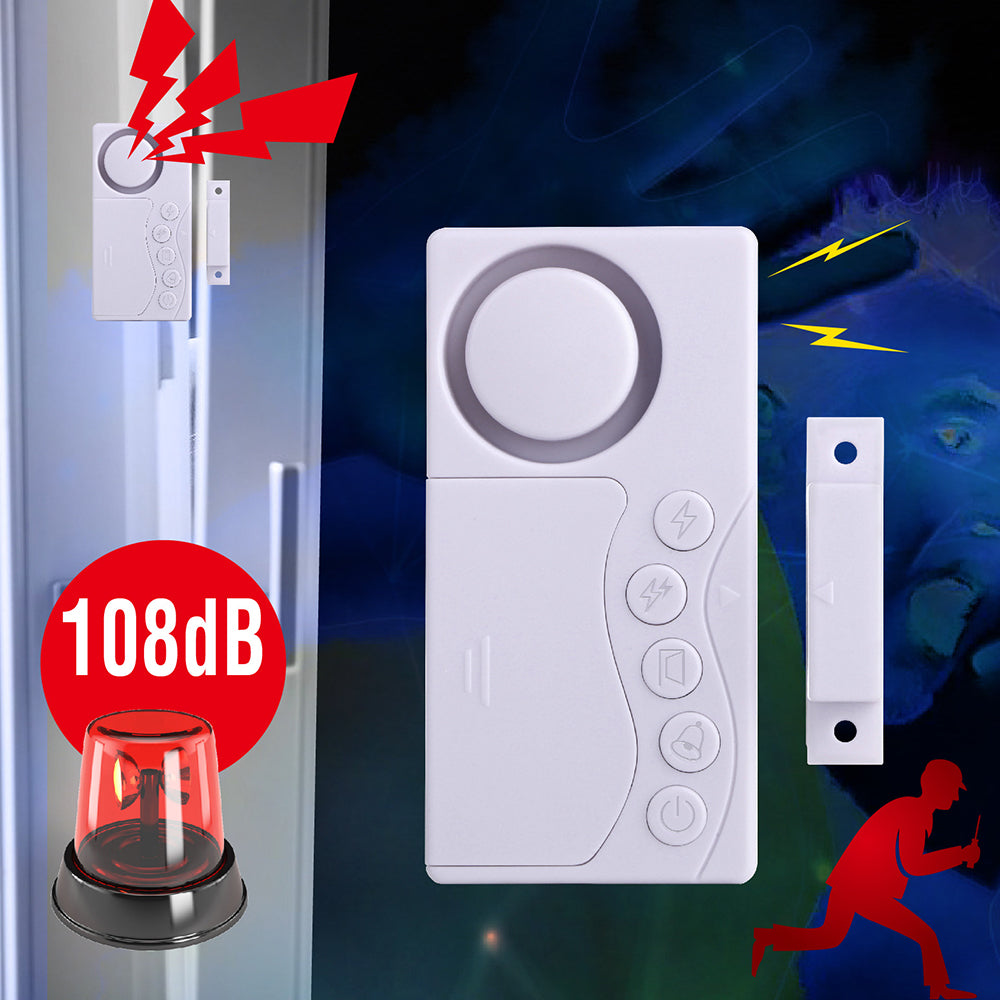 4-in-1 Magnetic Door Window Intrude Detector Wireless Security Refrigerator Door Delay Alarm