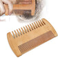 2PCS Double Sided Wooden Beard Comb for Beard Hair Portable Men Mustache Comb for Home Travel