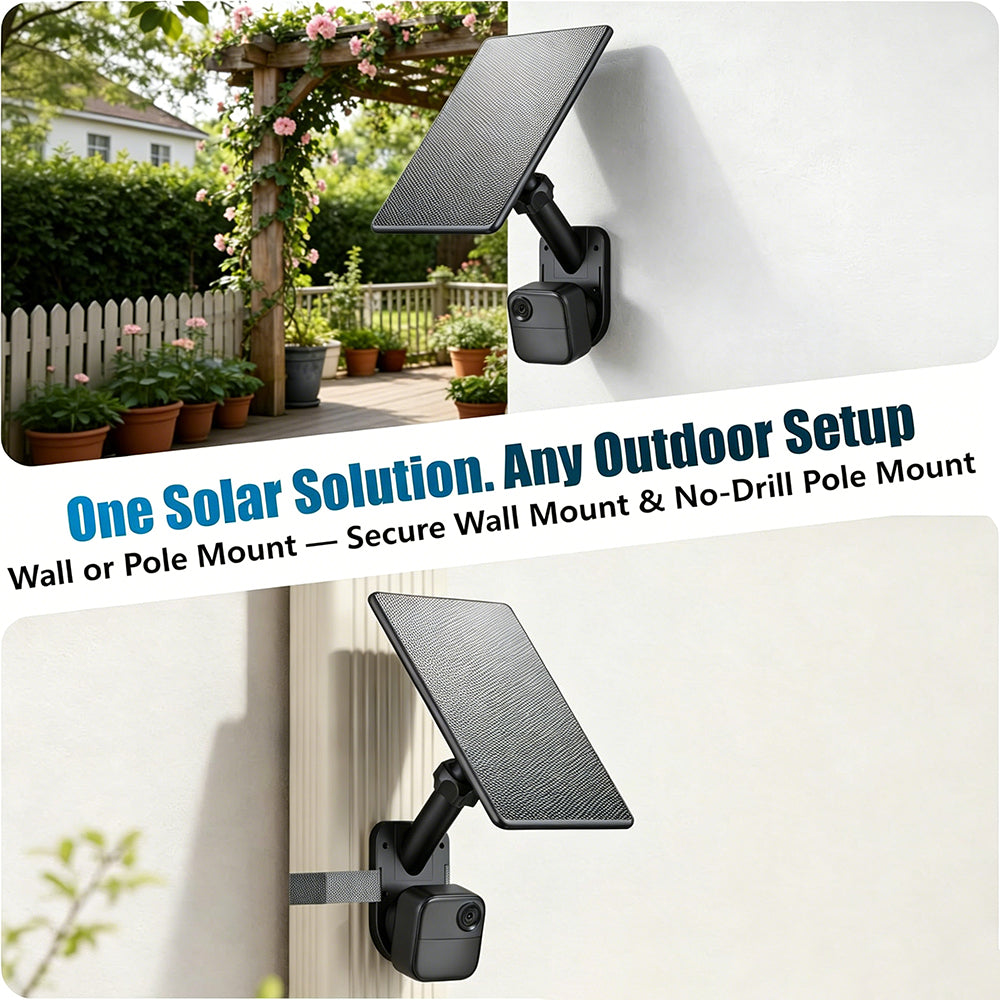 2Pcs Solar Panel and Wall Mount for Blink Outdoor 4 3 XT XT2 Camera