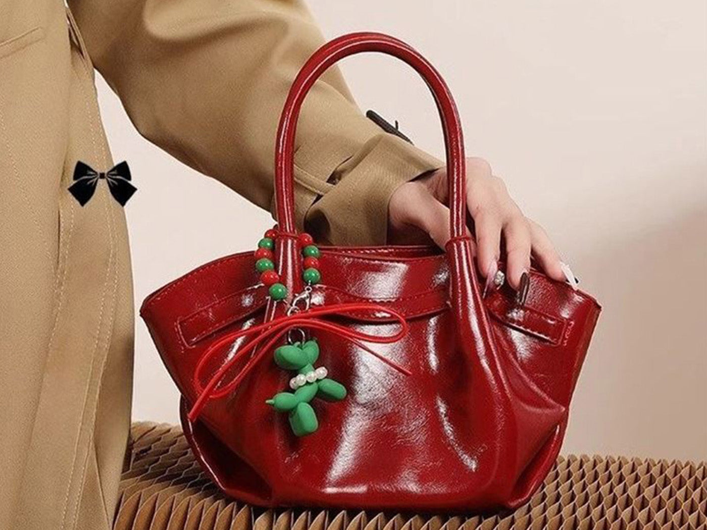 Christmas Red Women Patent Leather Bag Crossbody Bag Purse Handbag