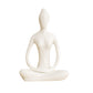 White Ceramic Yoga Pose Statue Sculpture-Contemplative