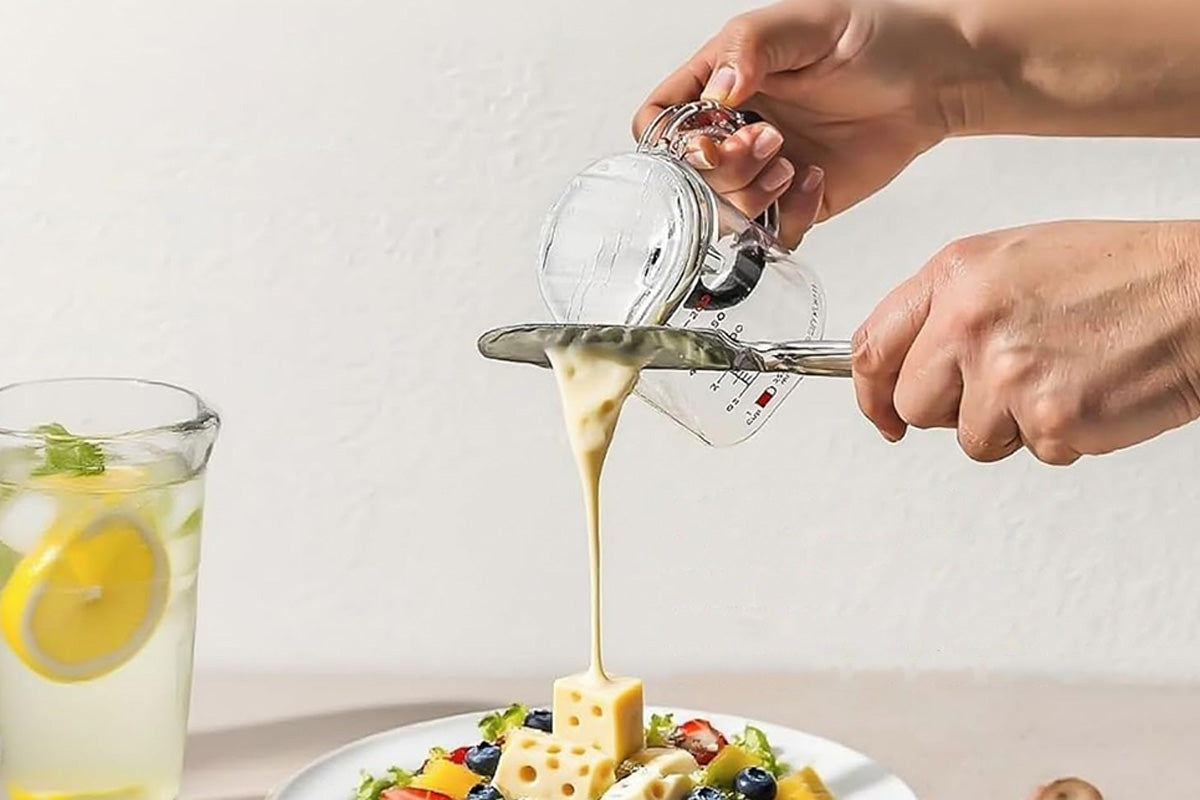 4-in-1 Adjustable Measuring Cup for Baking Cooking with Scraper Base