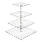 4 Tier Cupcake Stand Acrylic Tower Display with LED Light Holder for Party Decor