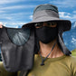 Outdoor Sun Protection Fishing Cap Wide Brim Hat With Neck Flap And Face Cover
