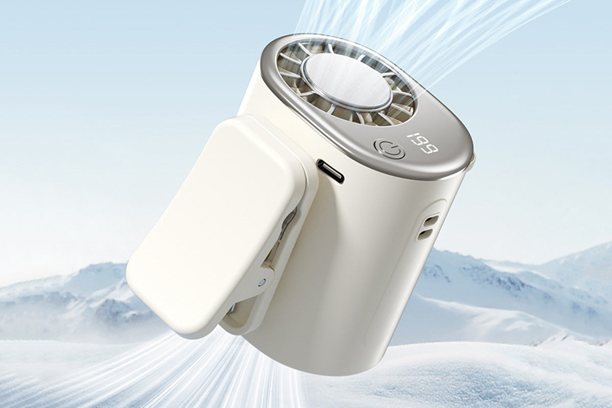 360 Rotatable 199-Speed Ice Cooling Clip Fan with Neck Lanyard TEC Semiconductor Cooling Fan Turbo Boost Wind
