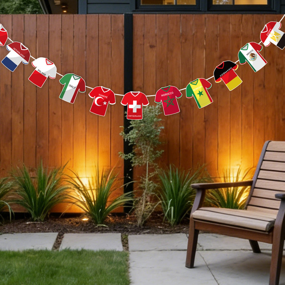 Soccer Jersey Bunting Flags – 49 Country Designs Football Party Decoration