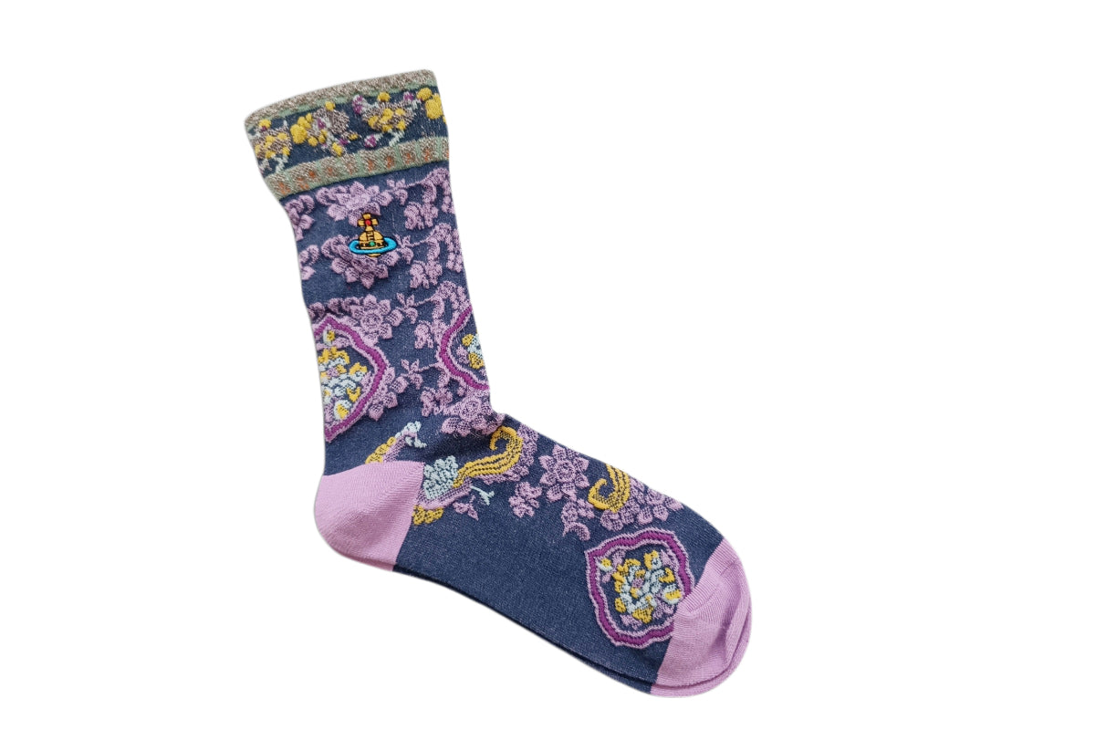 4 Pairs Women's Vintage Saturn Embroidered Retro Floral Socks