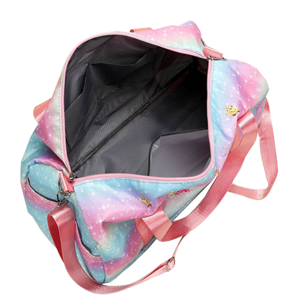 Kids Duffle Bag Water Resistant Travel Overnight Weekend Bag with Shoe Compartment