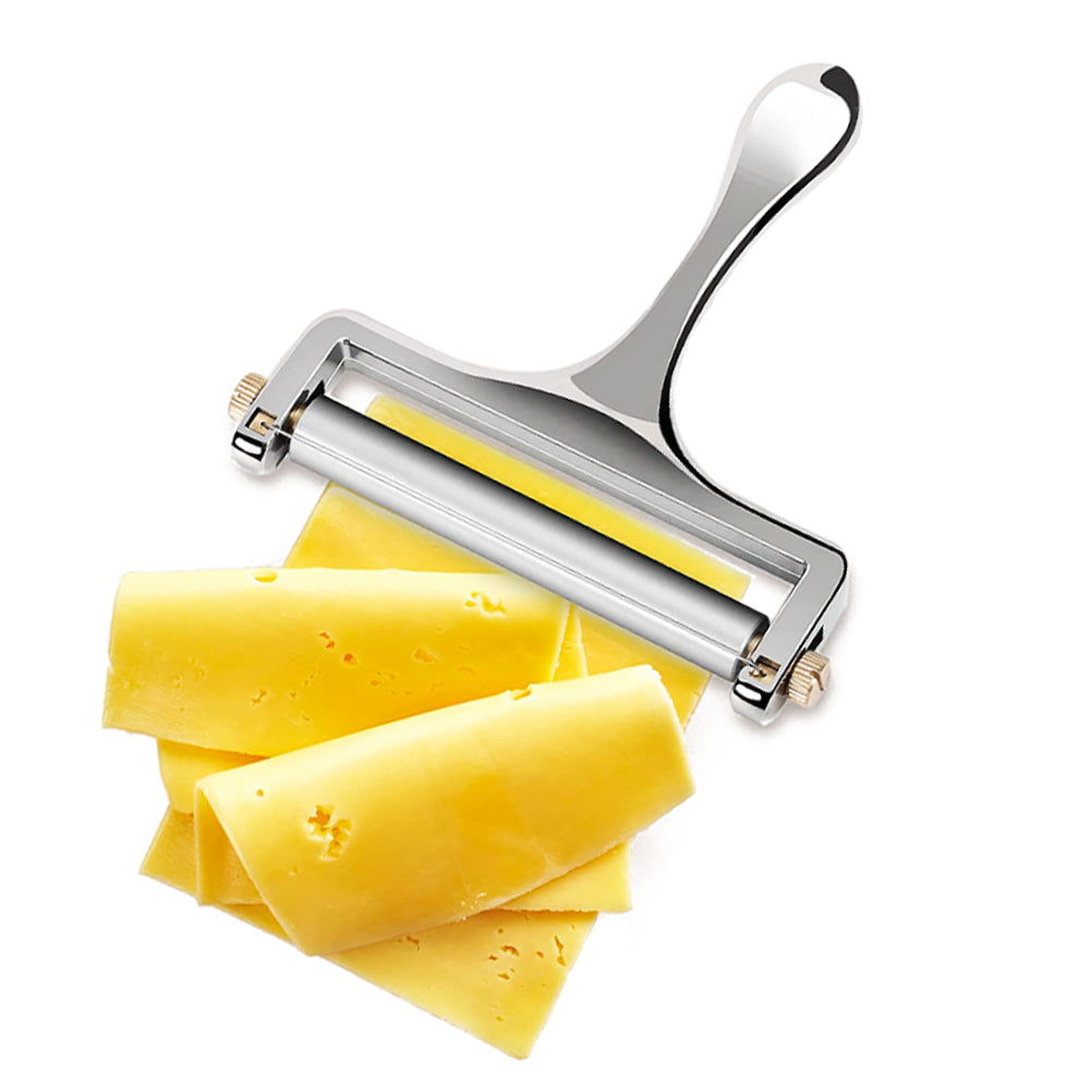 2Pcs Adjustable Thickness Cheese Slicer with 2 Replacement Stainless Steel Cutting Wires