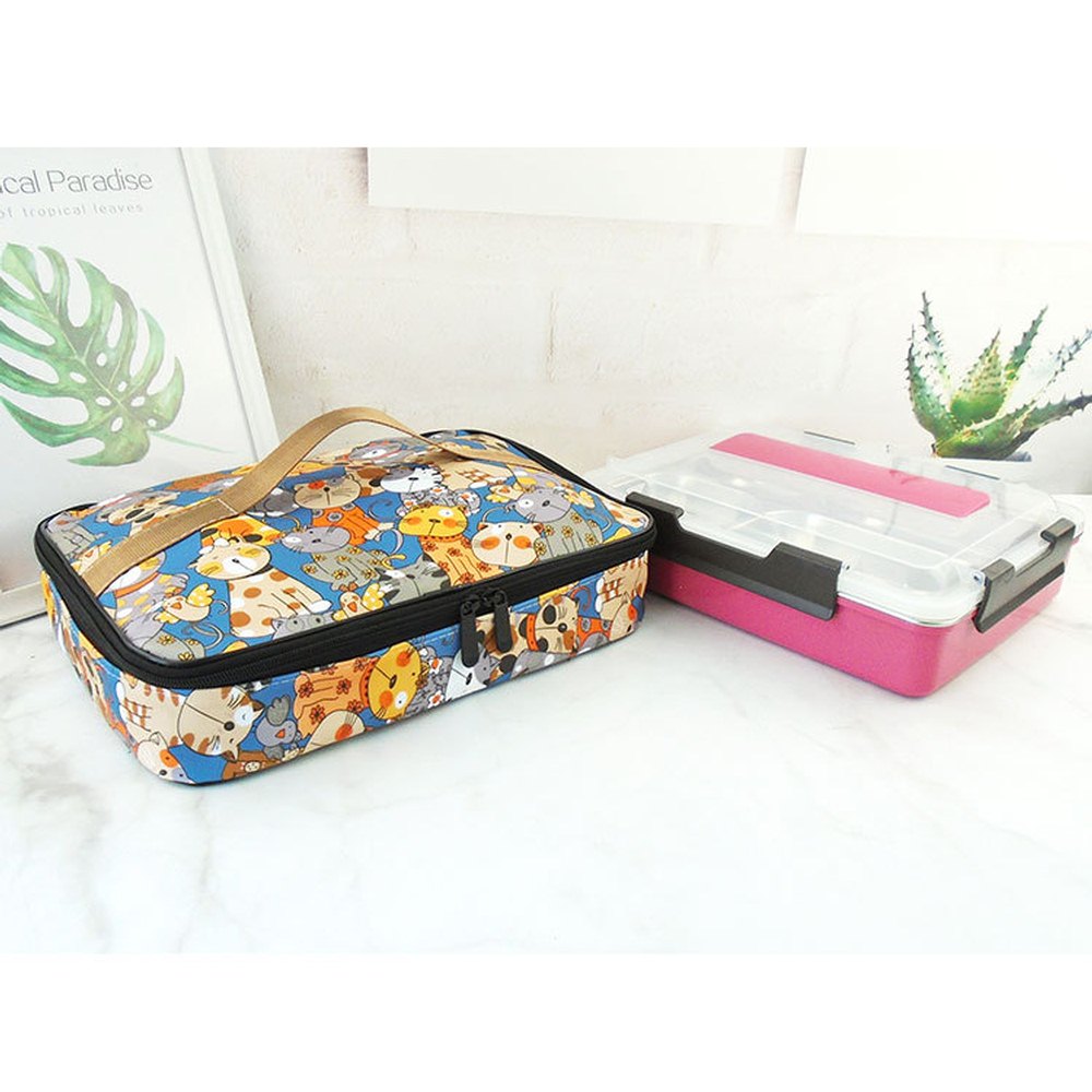 Flat Rectangle Lunch Box Bag Insulated Thermal Food