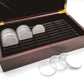 50PCS Coin Capsules Storage Box with Wooden Case Holder Collection Display Organizer
