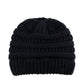 Women Girls Winter Cable Knit Ponytail Beanie High Bun Crochet Hat