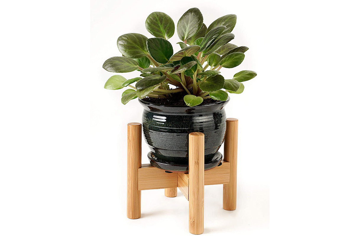 Adjustable Bamboo Plant Stand Holder Indoor for Stable Plant Display
