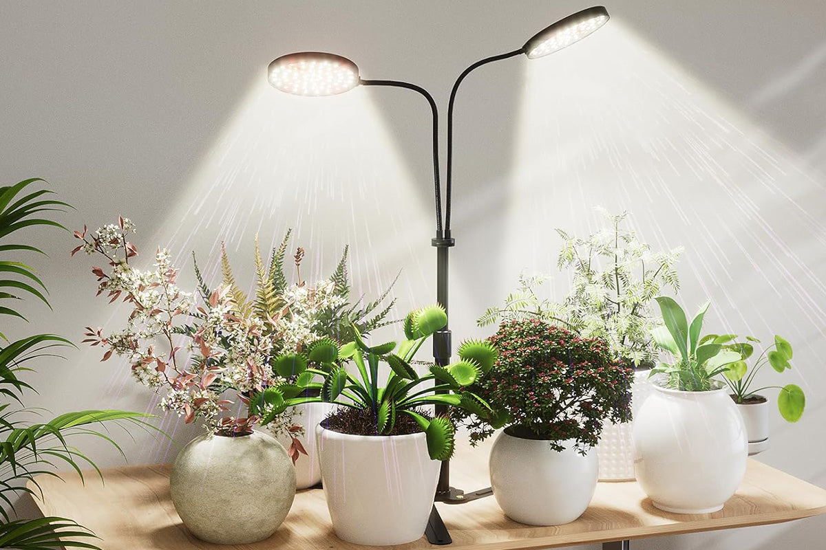 LED Grow Light Dual Head Full Spectrum Adjustable Plant Lamp for Indoor Plants
