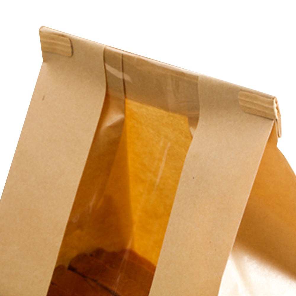 50Pcs Paper Bread Bags with Window Bread Bags and Wire Seal