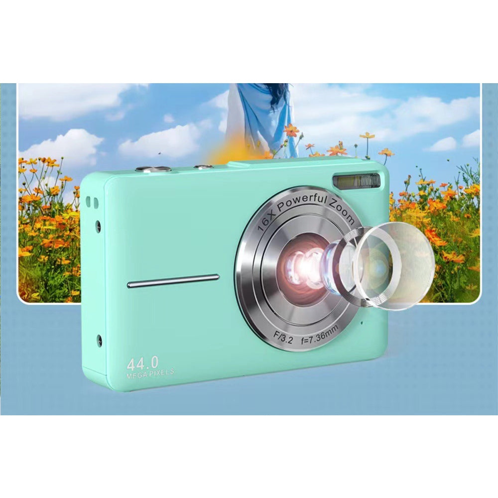 Digital Camera with 16X Zoom Compact Camera 1080P 44MP Camera
