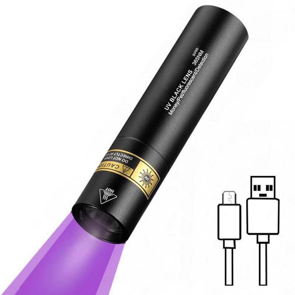 UV Flashlight 365nm LED with Rechargeable Battery for Pet Stain Detection