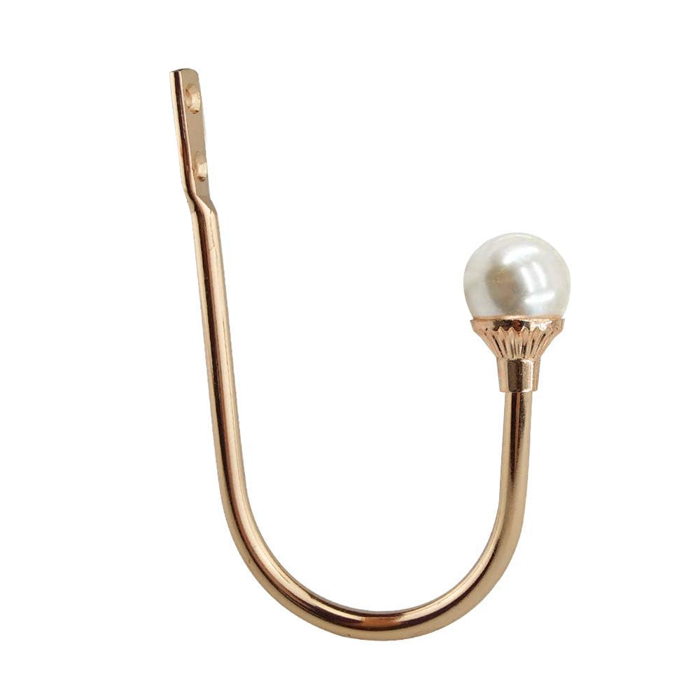 2Pcs U Shape Pearl Curtain Holdback Hooks with Screws