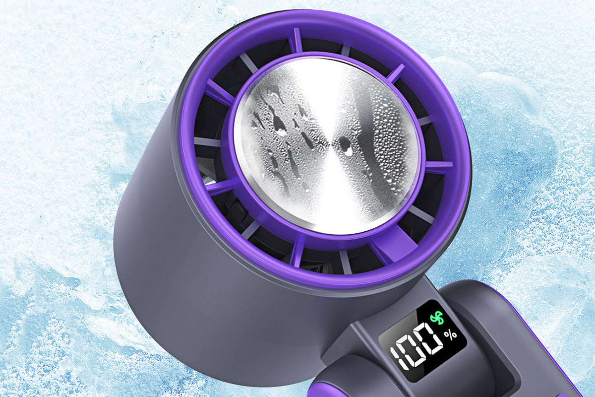 Handheld Portable Fan with Ice Cooler 100-Speed Rechargeable Handheld Fan