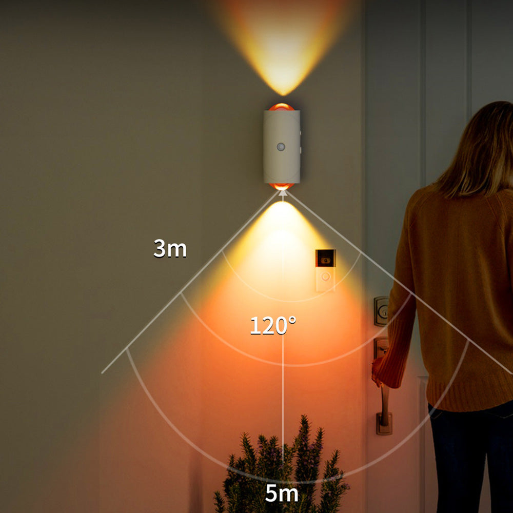 Motion Sensor Night Light Wall-Mounted USB Rechargeable Sunset Effect