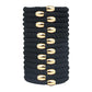 15 Pack Thick Hair Ties with Gold Beads for Women Girls Ponytail Holders