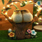 Solar Powered Heart-Shaped Couple Bird Resin Statue Light
