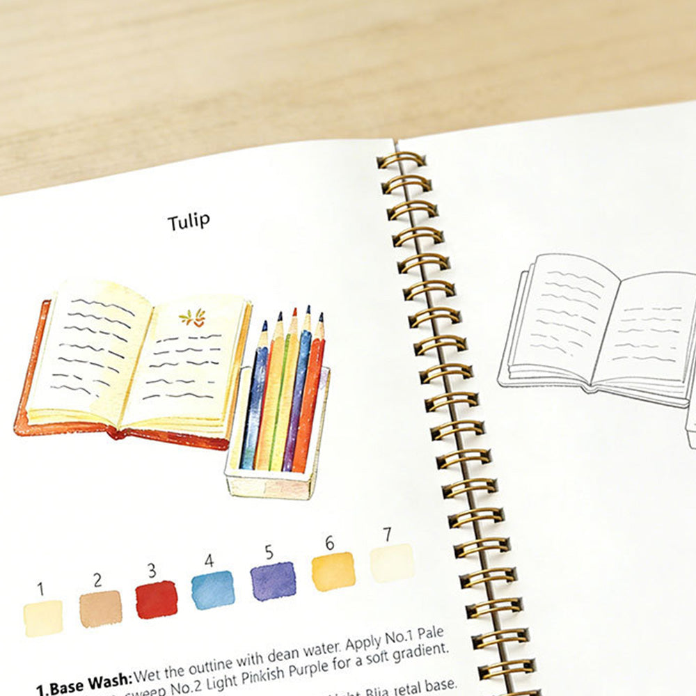 Watercolor Paper Workbook for Beginners Students and Adults