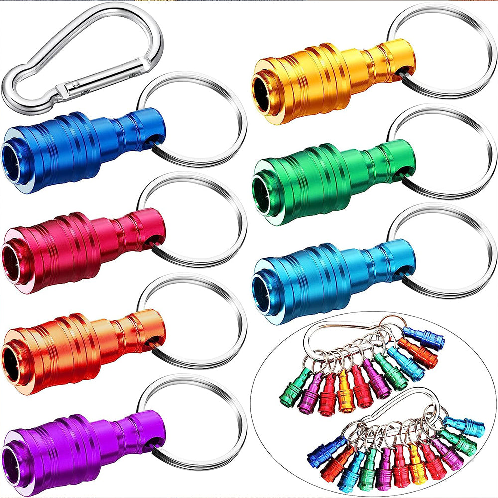 7Pcs Socket Drill Bit Holder 1/4 Inch Keychain Extension Bar Hex Screwdriver Bits Holder