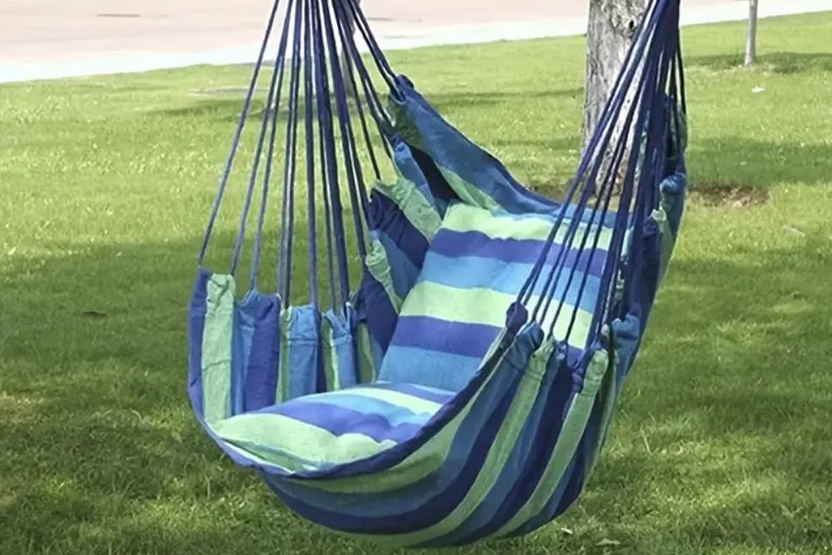 Outdoor Hanging Chair with 2 Cushions Dormitory Hammock Swing Indoor Swing