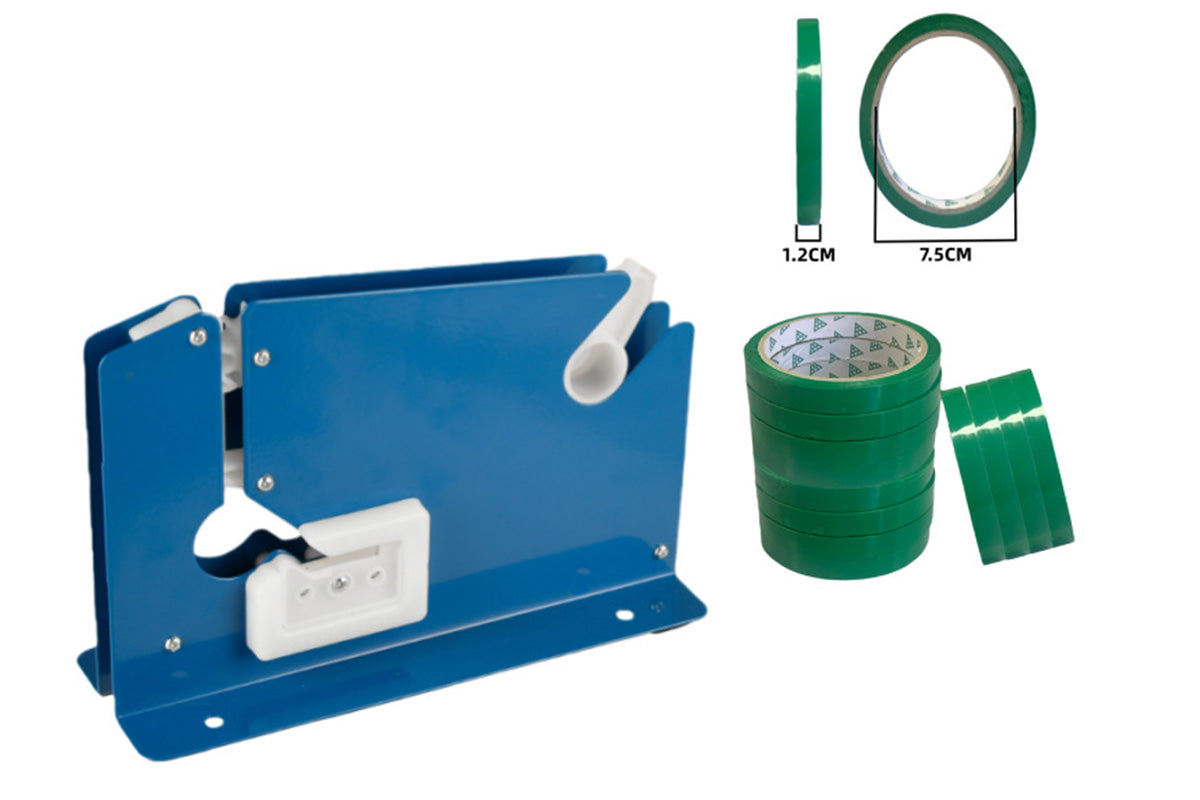 Plastic Bag Neck Sealer Sealing Dispenser With 24 Roll Tapes
