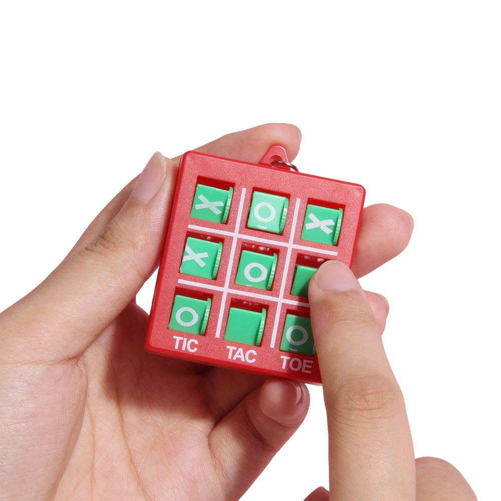 10-Pack Portable Tic Tac Toe Game Colorful Keychain Set