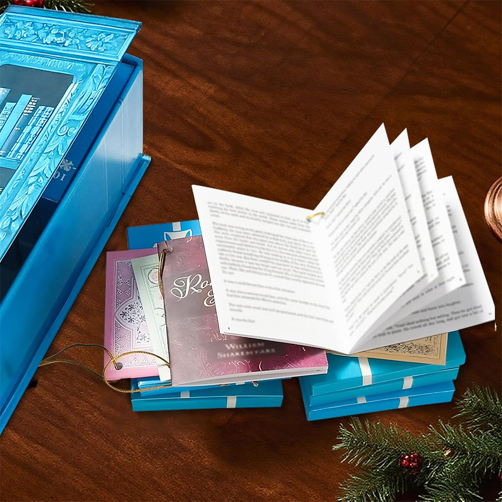 Mini Book Advent Calendar with 25 Book Ornaments for Christmas Countdown Holiday Decorations