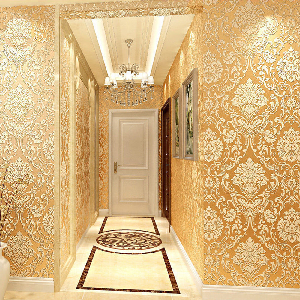 Embossed Floral Wallpaper Non-Woven 3D Wall Paper for Home Decoration