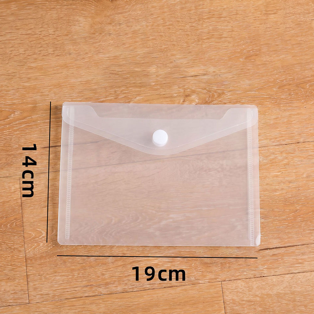 20Pcs Clear Horizontal Snap File Bags in C6 A5 A4 Sizes for Office