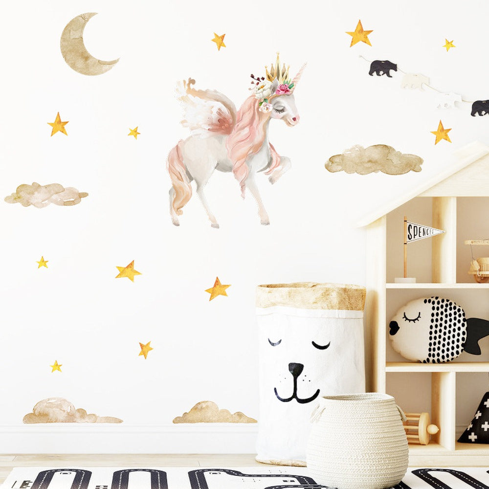 Unicorn Nursery Wall Sticker Decal Room Removable PVC Wall Art