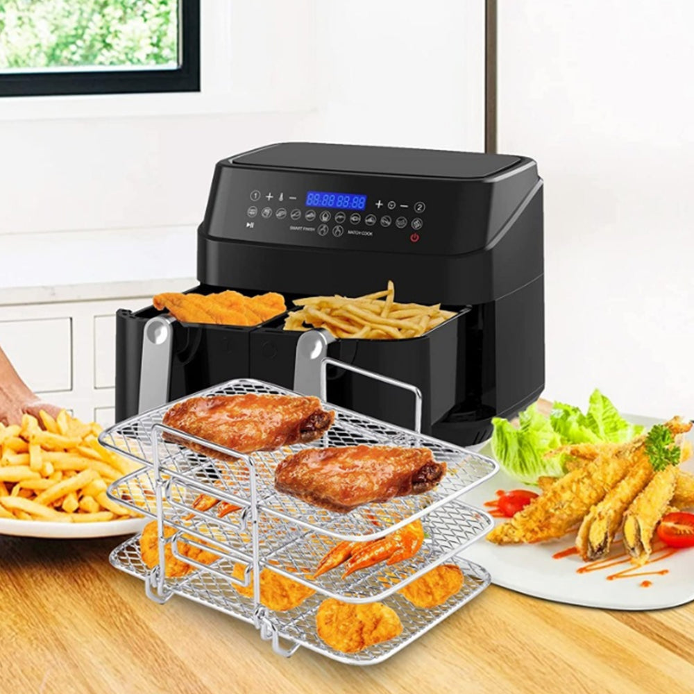 Multi-layered Stainless Steel Air Fryer Rack Compatible with Ninja DZ201 DZ401