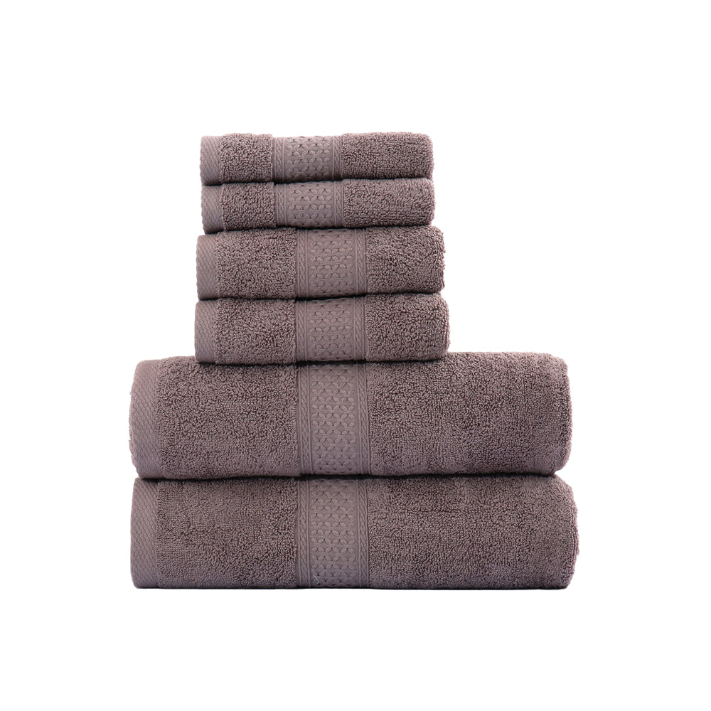 6-Piece Set Pure Cotton Soft Absorbent Bath Towels for Bathroom
