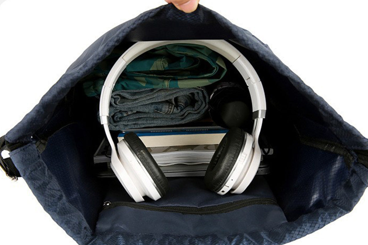 Sport Drawstring Backpack With 2 Pockets Large Capacity Basketball Bag