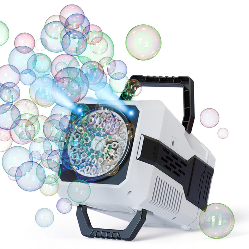 Bubble Machine Automatic Rotation and RGB Lights Bubble Maker for Parties Weddings