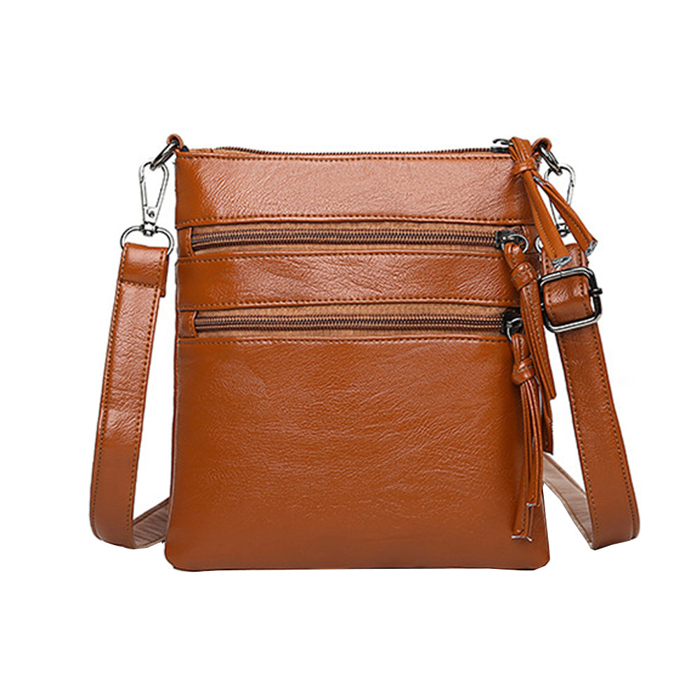 Women's Multi Zipper Mobile Phone Crossbody Bag