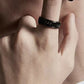 Fidget Rings Anxiety Spinner Rings Stainless Steel Chain Rings-Black