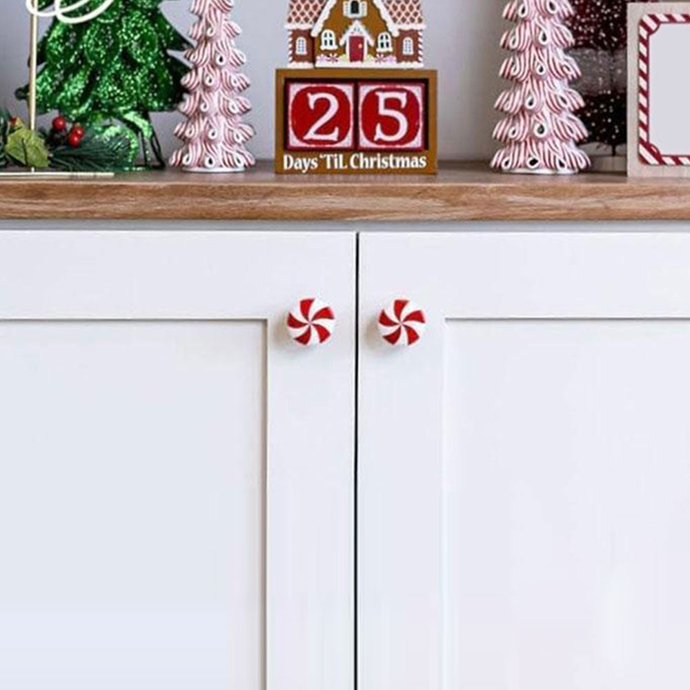 10Pcs Christmas Peppermint Knob Button Cover Christmas Decor Novelty Buttons