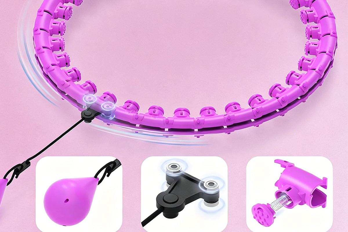 32 Section Detachable Weighted Hula Hoop Adjustable 26 to 58 Inches