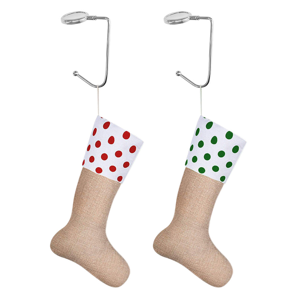 2 Pack 30mm Metal Straight Hooks for Christmas Stockings and Bags