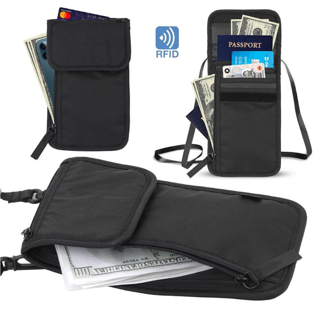2Pcs RFID-Blocking Travel Anti-Theft Security Crossbody Bag