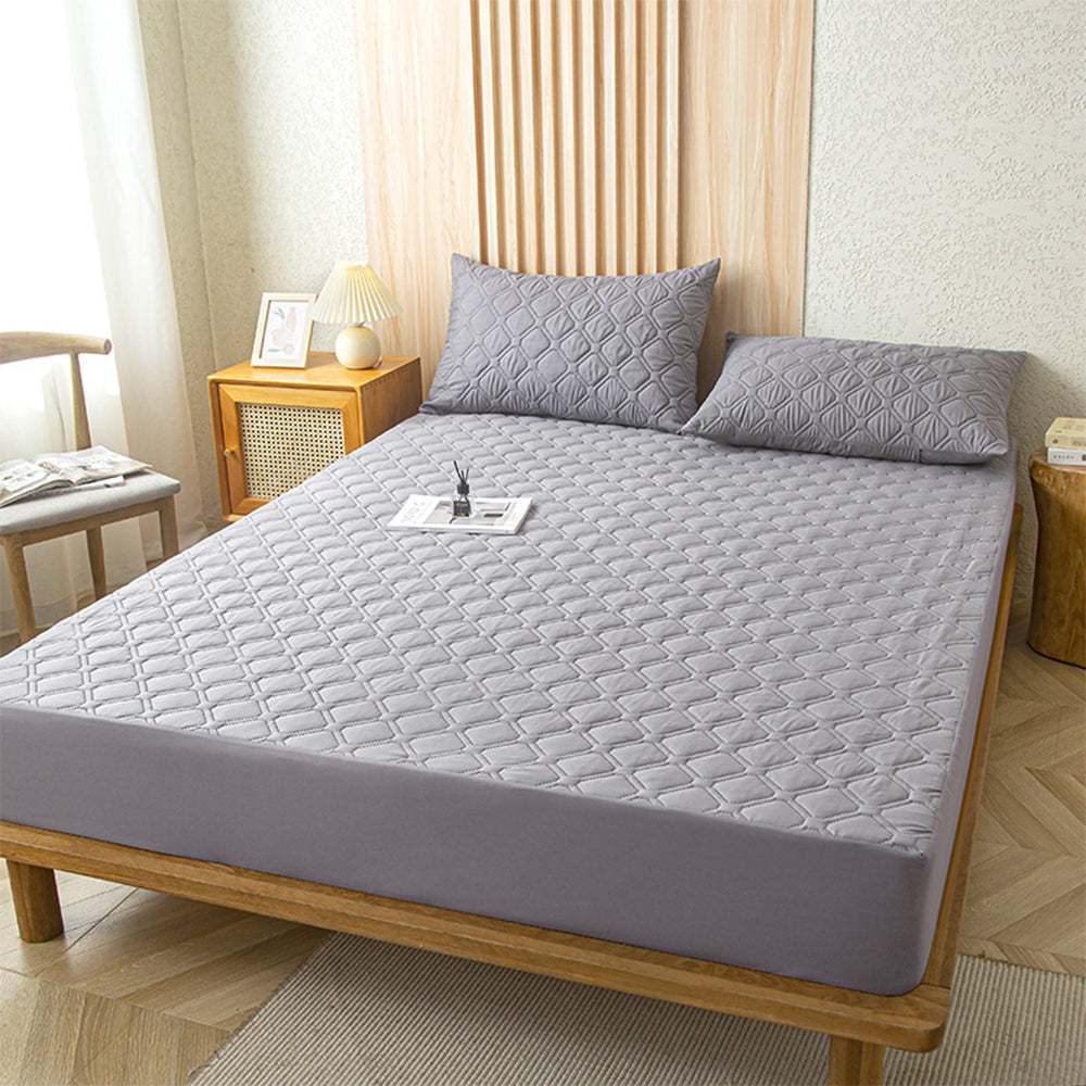 Water Resistant Mattress Protector Soft Mattress Pad with Deep Pocket Grey