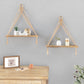 2X42x14cm Bohemian Macrame Rope Wall Display Shelf with Tassels