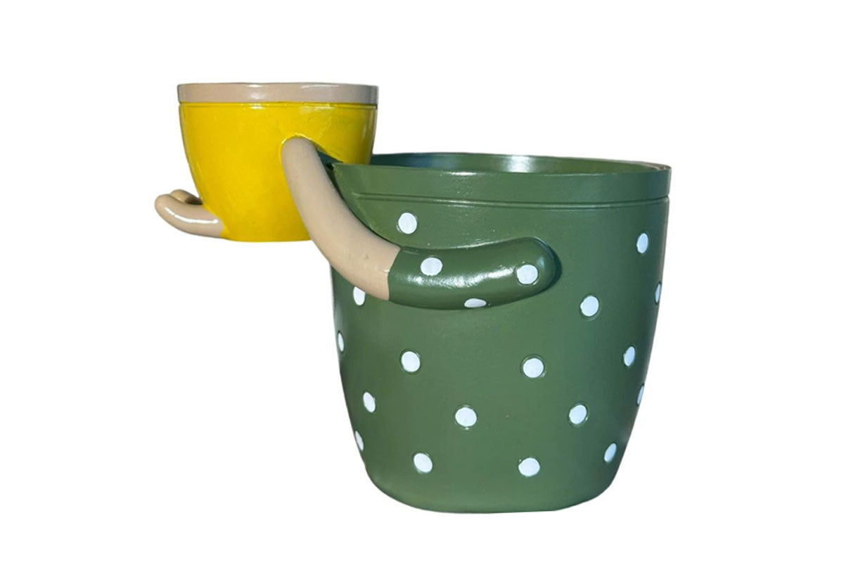 2-In-1 Resin Flower Pot with Drainage Hole