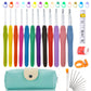 41-Piece Rainbow Crochet Hook Set - Soft Grip Aluminum Knitting Needles with Storage Case